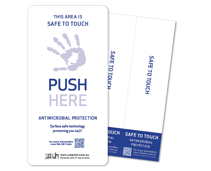 Antimicrobial Safe to Touch (push & pull) door decals (set of 2)